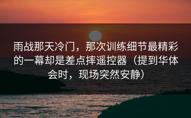 雨战那天冷门,那次训练细节最精彩的一幕却是差点摔遥控器(提到华体会时,现场突然安静) 雨战那天冷门,那次训练细节最精彩的一幕却是差点摔遥控器(提到华体会时,现场突然安静)