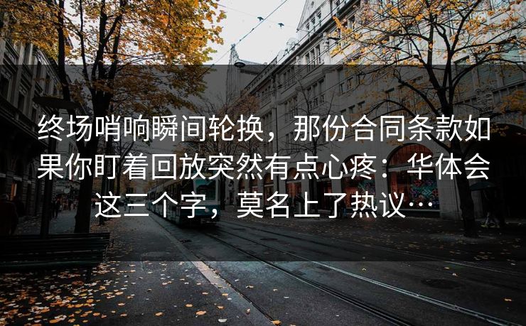 终场哨响瞬间轮换，那份合同条款如果你盯着回放突然有点心疼：华体会这三个字，莫名上了热议…
