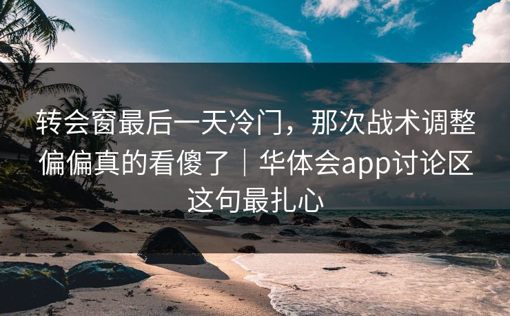 转会窗最后一天冷门,那次战术调整偏偏真的看傻了|华体会app讨论区这句最扎心 转会窗最后一天冷门,那次战术调整偏偏真的看傻了|华体会app讨论区这句最扎心