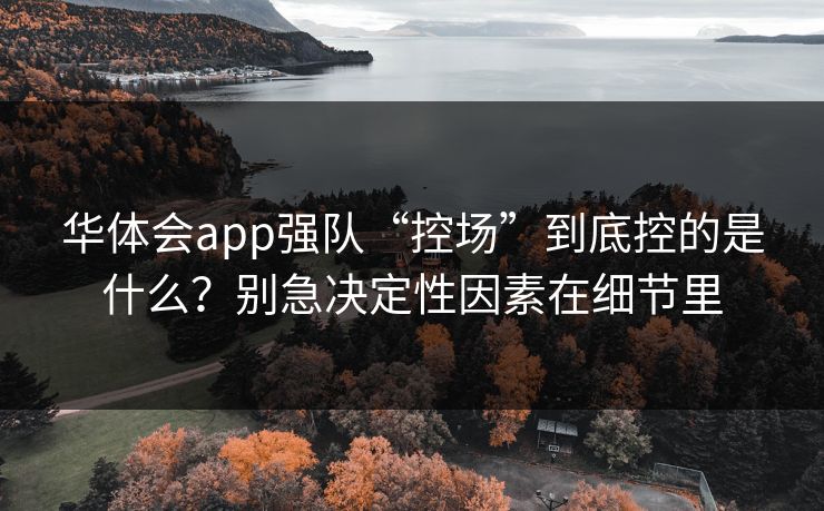 华体会app强队“控场”到底控的是什么？别急决定性因素在细节里