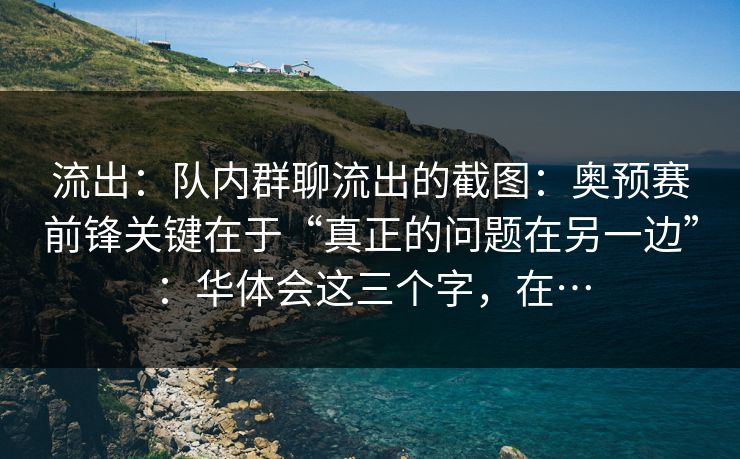 流出：队内群聊流出的截图：奥预赛前锋关键在于“真正的问题在另一边”：华体会这三个字，在…