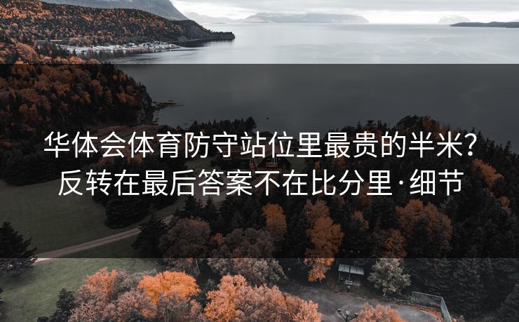 华体会体育防守站位里最贵的半米？反转在最后答案不在比分里·细节